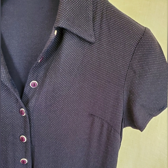Vintage Blue retro style micro dot dress - Picture 1 of 5